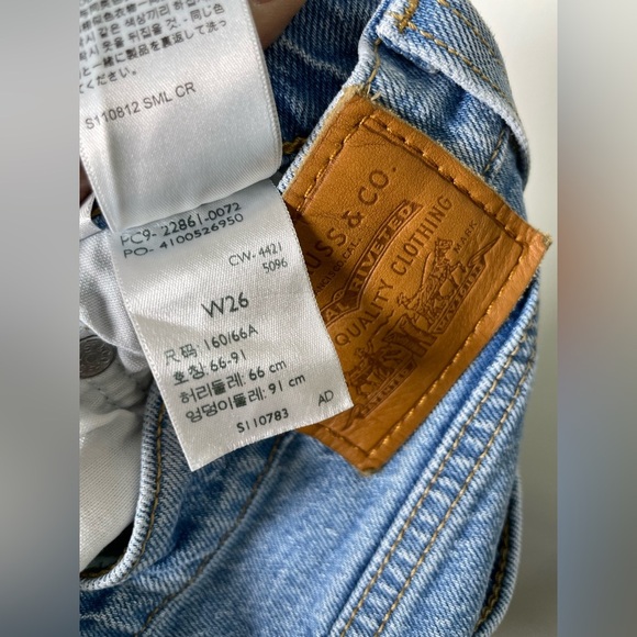 Levi's Premium Wedgie Straight Fit High Rise Jeans Size 26 Stretch Button fly - Picture 6 of 9